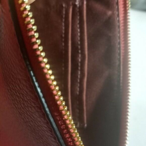 COACH Bag Poppy Vintage Mauve Zip Wristlet Horse C - Picture 5 of 7